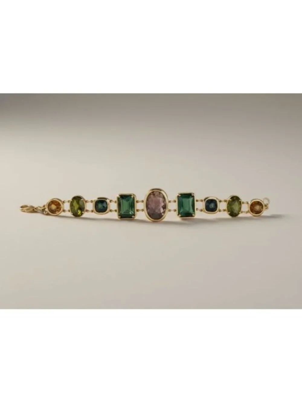 CAROLEE Multicolour Resin Acrylic Link Bracelet, 1990s Vintage, Monogram Pouch